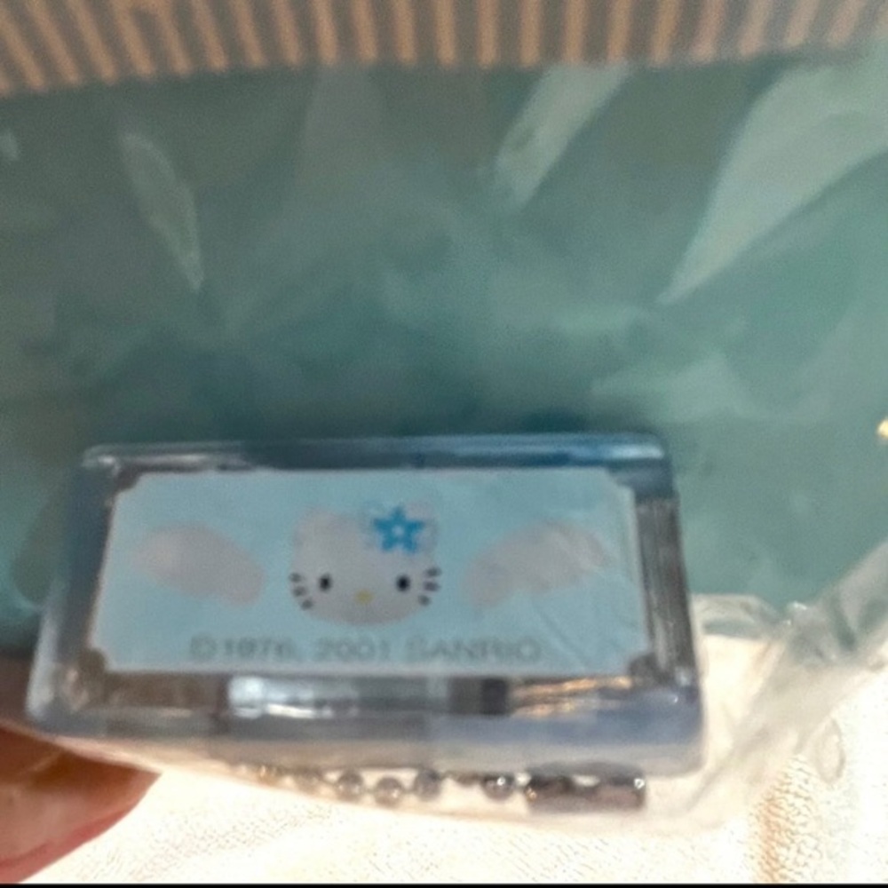 Vintage Sanrio Hello Kitty 2001 Blue Angel Mini Stapler Keychain. New.